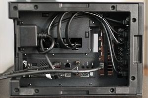 "Bottom I/O panel: no need for 90-degree angled connectors"