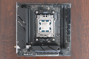 "Almost assembled motherboard, without RAM & cooler mounting adapter -- I grabbed my camera too soon :("