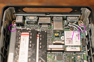 "The Wi-Fi card and the two motherboard screws"
